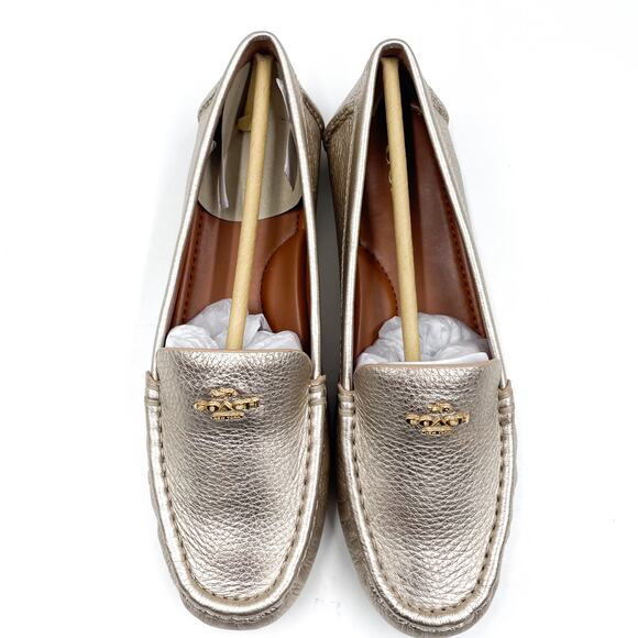 Coach Metallic Gold Women's Loafers - Picture 3 of 10